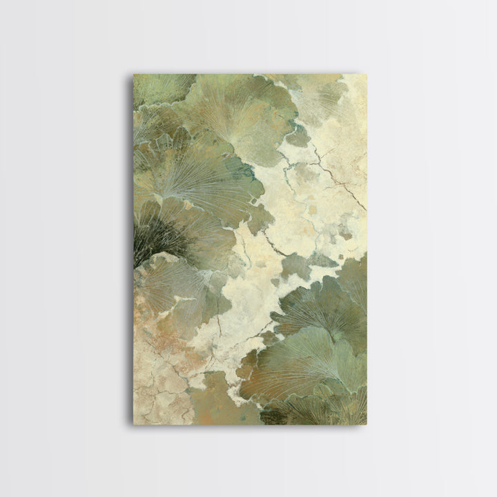 Gold Tonal Sunburst Medallion Framed Canvas Print, Monochrome Art, Textured Painting, Living Room Decor, Fine Art, Mono, MON-2x3-22