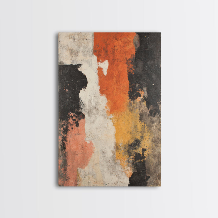 Burnt Orange Canyon Abstraction Framed Canvas Print, Monochrome Art, Bird Art, Living Room Decor, Fine Art, Mono, Boho Decor, MON-2x3-24