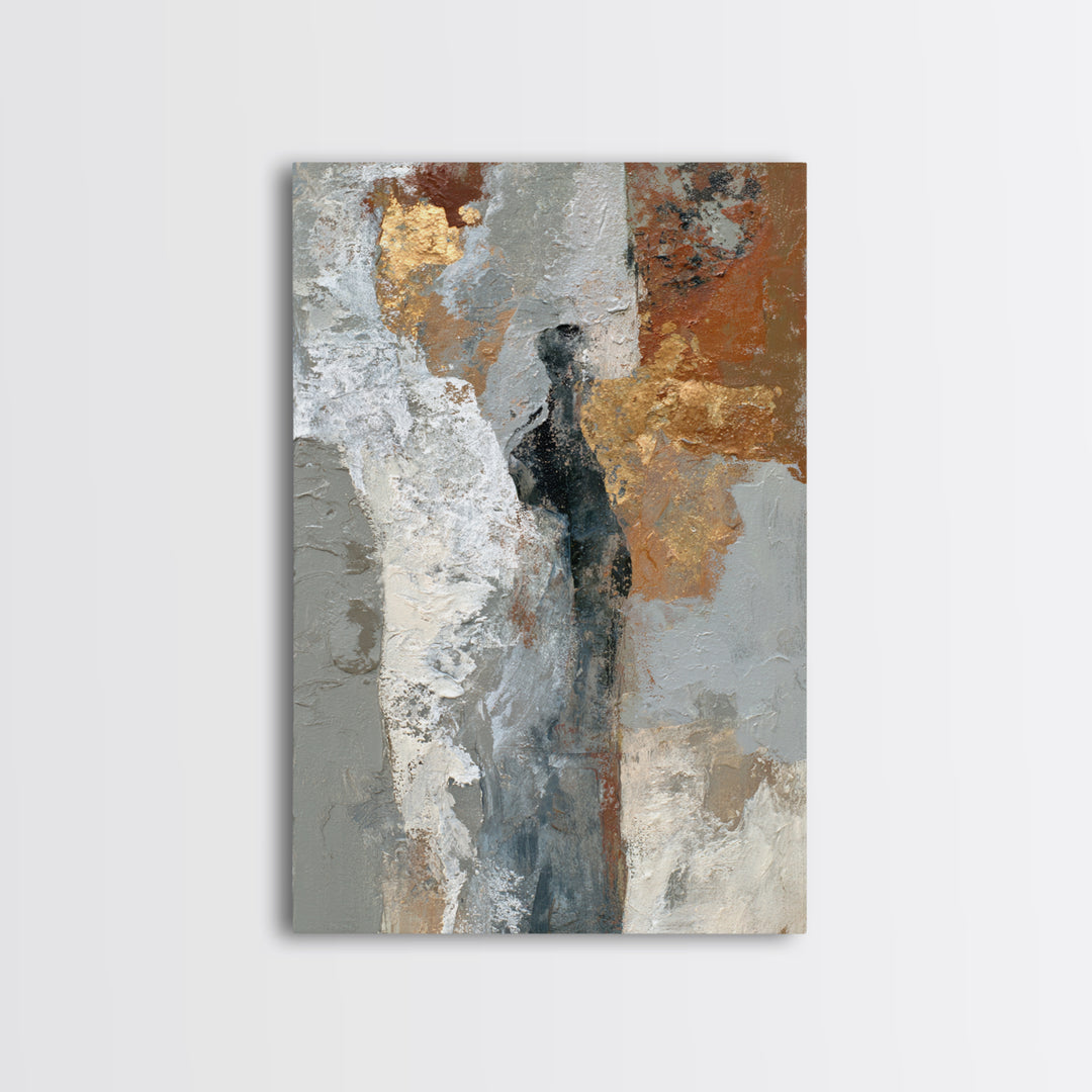 Silver Ocean Moonlight Scene Framed Canvas Print, Monochrome Art, Modern Art, Living Room Decor, Fine Art, Mono, MON-2x3-3