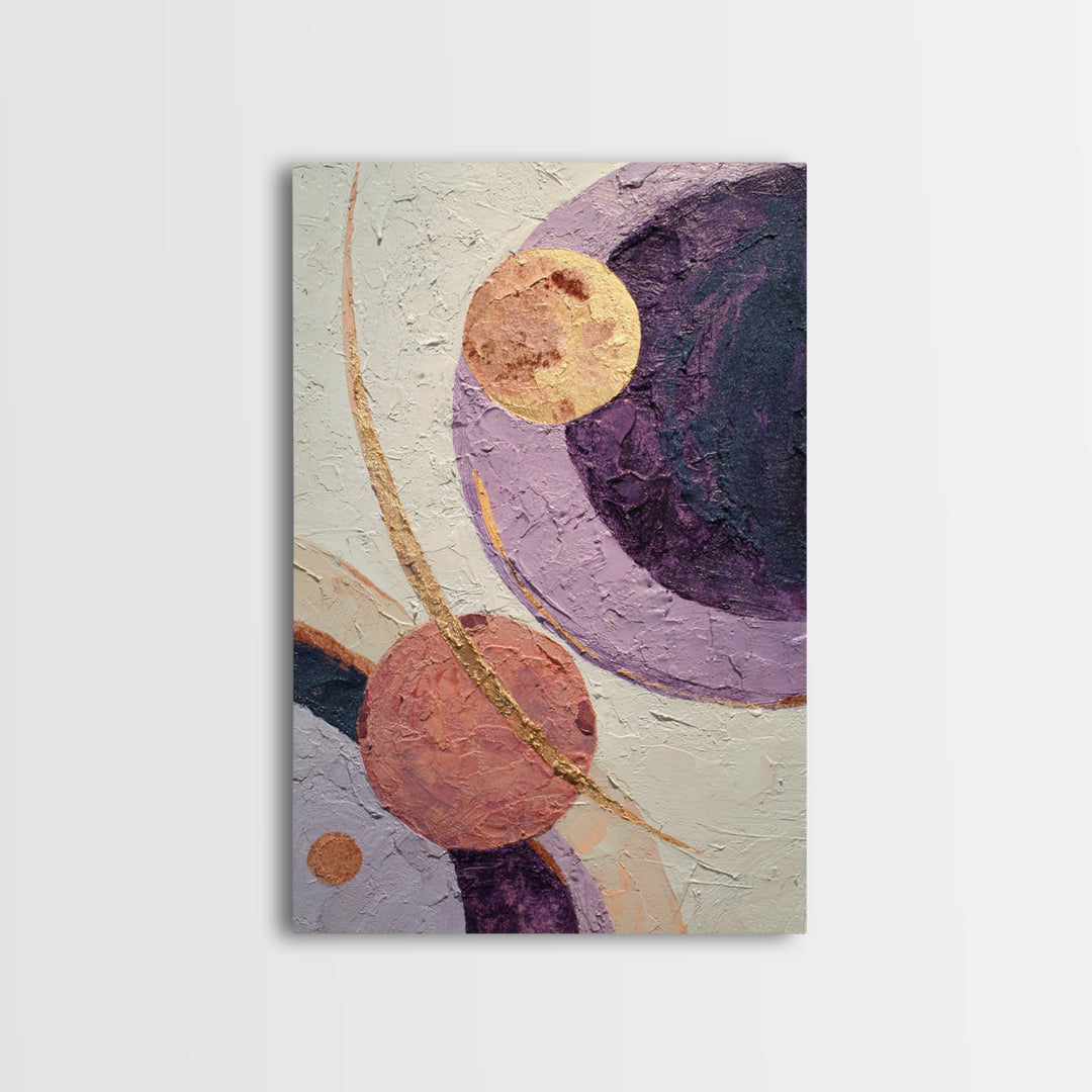 Purple Night Sky Framed Canvas Print, Monochrome Art, Wall Art, Living Room Decor, Abstract Art, Mono, Bedroom Decor, MON-2x3-47