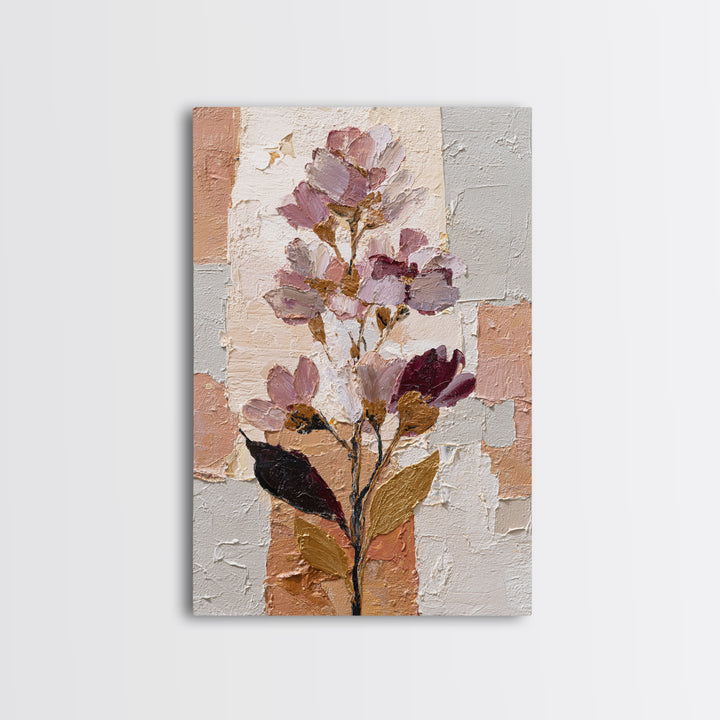 Monochrome Floral Bouquet Canvas Print, Monochrome Art, Living Room Decor, Oil Painting, Mono, Digital Wall Art, MON-2x3-50
