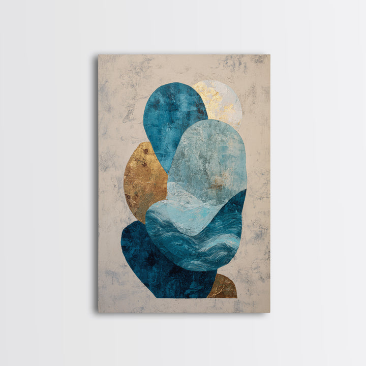 All Blue Ocean Abstraction Canvas Print, Monochrome Art, Bedroom Decor, Living Room Decor, Fine Art, Mono, Abstract Painting, MON-2x3-57