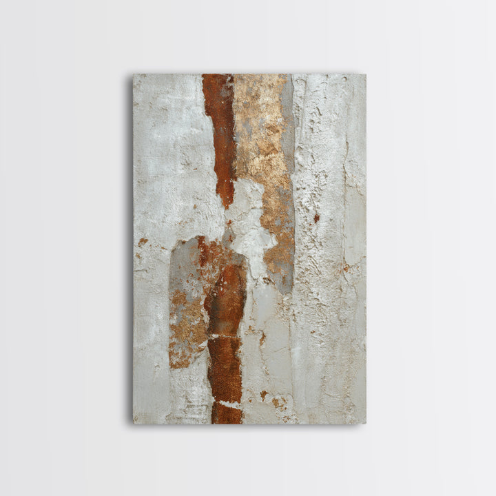 Cream on Cream Minimalist Forms Framed Canvas Print, Monochrome Art, Boho Decor, Living Room Decor, Fine Art, Mono, Art Print, MON-2x3-6