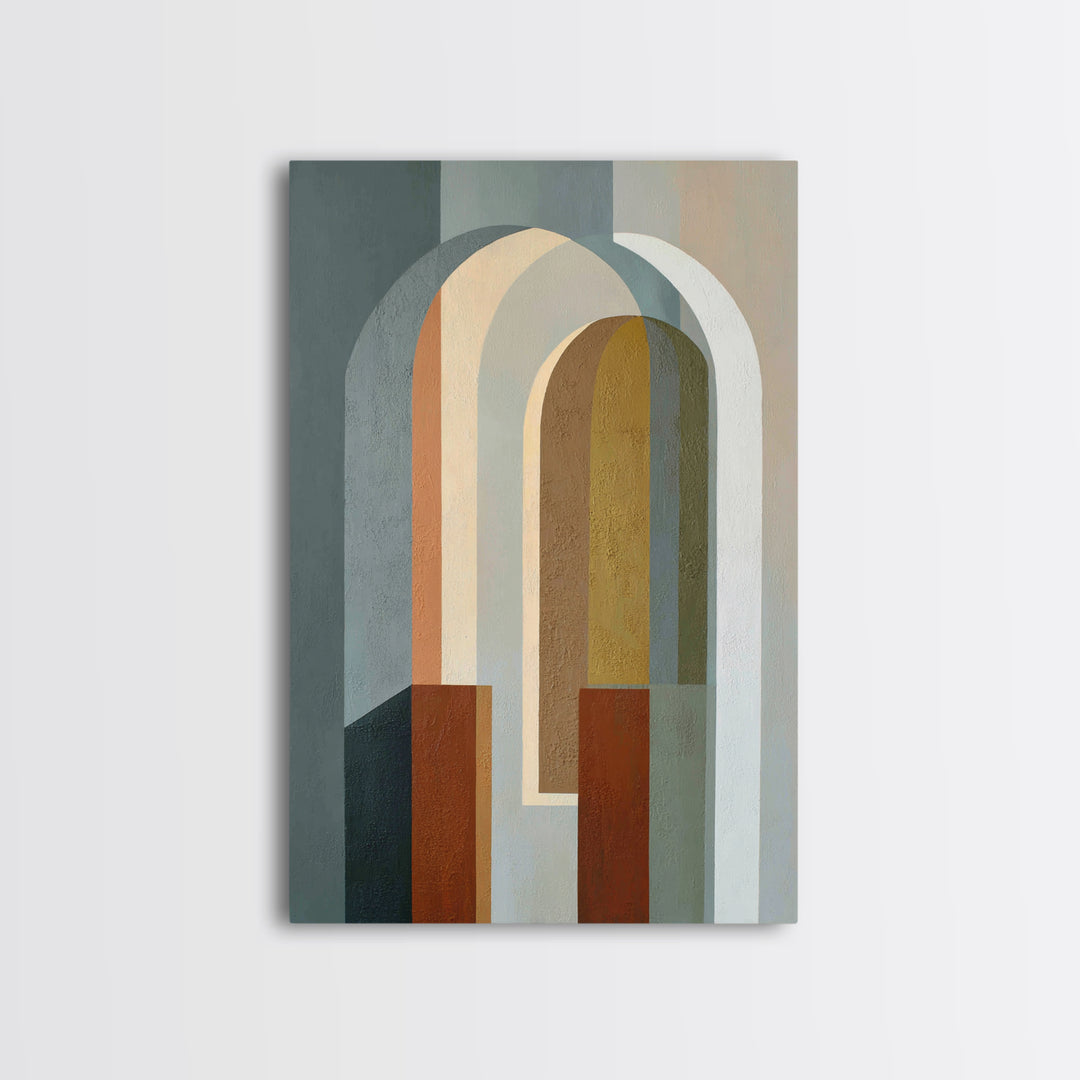 Gray Architectural Arch and Shadow Study Canvas Print, Monochrome Art, Home Decor, Living Room Decor, Oil Painting, Mono, MON-2x3-66