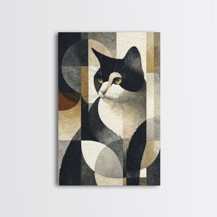 Monochrome Cat Portrait Canvas Print, Monochrome Art, Art Print, Living Room Decor, Mono, Printable Art, Dark Academia Decor, MON-2x3-67