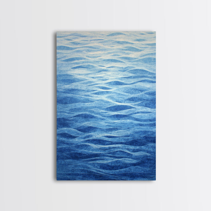 All Blue Ocean Abstraction Canvas Print, Monochrome Art, Bedroom Decor, Living Room Decor, Fine Art, Mono, Abstract Painting, MON-2x3-81