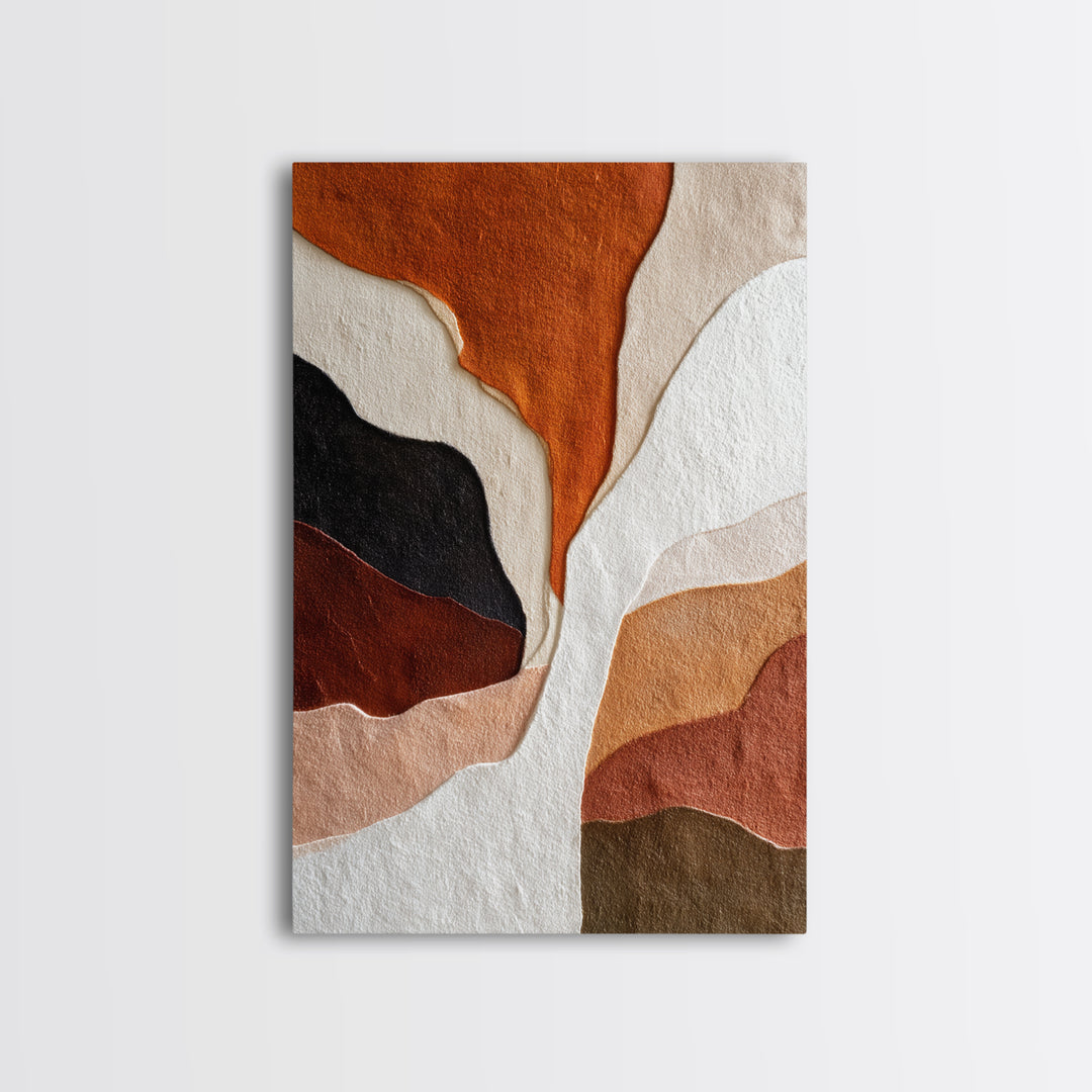 Burnt Orange Canyon Abstraction Canvas Print, Monochrome Art, Original Painting, Living Room Decor, Mono, Dopamine Decor, MON-2x3-96