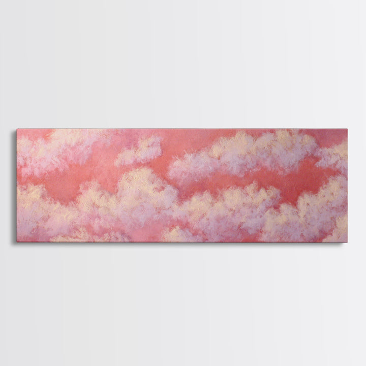 All Pink Cloudscape Canvas Print, Monochrome Art, Neutral Decor, Living Room Decor, Abstract Art, Mono, Home Decor, Poster, MON-3x1-100