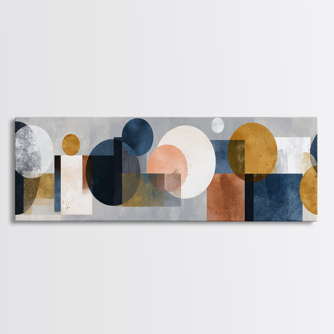 Cream on Cream Minimalist Forms Canvas Print, Monochrome Art, Mid Century Modern, Living Room Decor, Mono, Boho Wall Art, MON-3x1-38