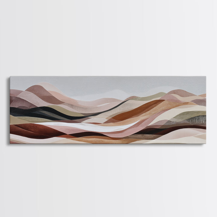 Warm Brown Desert Landscape Canvas Print, Monochrome Art, Dark Academia Decor, Living Room Decor, Fine Art, Mono, Wall Decor, MON-3x1-49