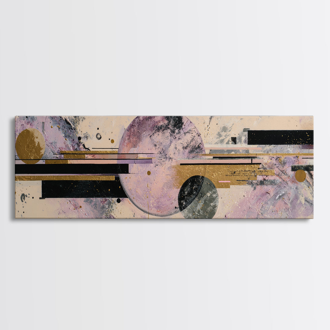 Purple Night Sky Framed Canvas Print, Monochrome Art, Contemporary Art, Living Room Decor, Fine Art, Mono, Original Art, MON-3x1-55
