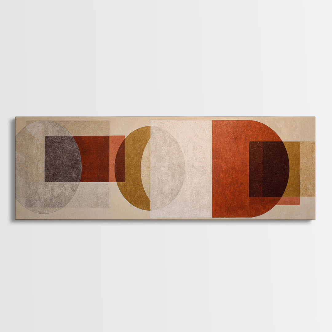 Cream on Cream Minimalist Forms Canvas Print, Monochrome Art, Gallery Decor, Living Room Decor, Oil Painting, Mono, MON-3x1-62