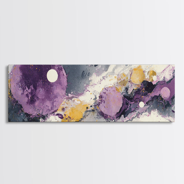 Purple Night Sky Framed Canvas Print, Monochrome Art, Wall Decor, Living Room Decor, Fine Art, Mono, Wall Art, Home Decor, MON-3x1-7