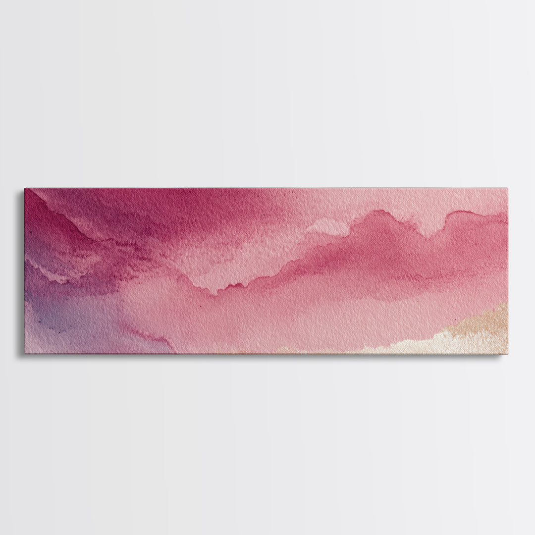 All Pink Cloudscape Canvas Print, Monochrome Art, Home Decor, Living Room Decor, Mono, Bedroom Decor, Textured Wall Art, MON-3x1-76