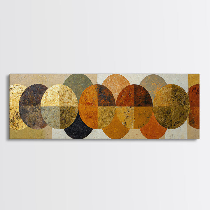 Gold Tonal Sunburst Medallion Canvas Print, Monochrome Art, Poster, Living Room Decor, Fine Art, Mono, Textured Wall Art, MON-3x1-78