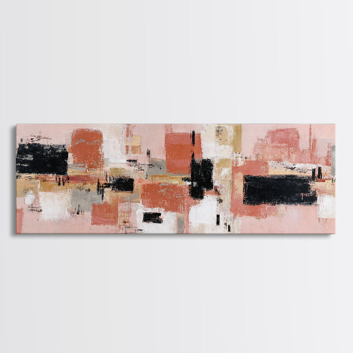Burnt Orange Canyon Abstraction Canvas Print, Monochrome Art, Modern Wall Art, Living Room Decor, Mono, Statement Artwork, MON-3x1-8