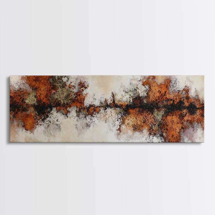 Burnt Orange Canyon Abstraction Canvas Print, Monochrome Art, Poster, Living Room Decor, Fine Art, Mono, Textured Wall Art, MON-3x1-80