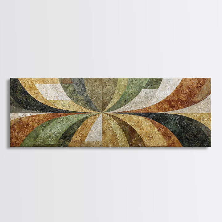 Olive Green Abstract Leaf Pattern Framed Canvas Print, Monochrome Art, Digital Prints, Living Room Decor, Watercolor Art, Mono, MON-3x1-84