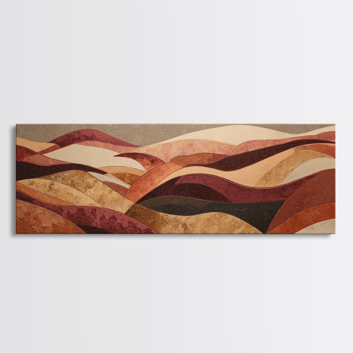 Warm Brown Desert Landscape Canvas Print, Monochrome Art, Gallery Decor, Living Room Decor, Fine Art, Mono, Contemporary Art, MON-3x1-97