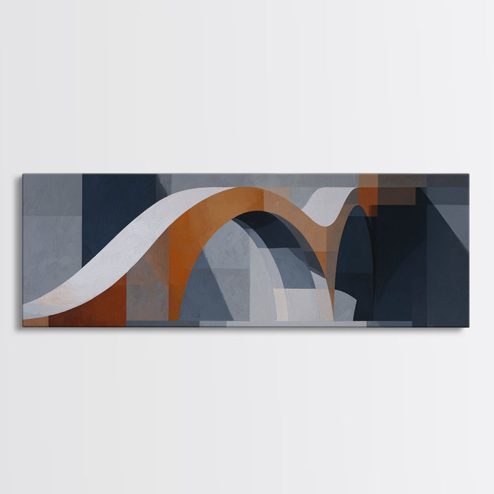 Gray Architectural Arch and Shadow Study Canvas Print, Monochrome Art, Unique Wall Art, Living Room Decor, Fine Art, Mono, MON-3x1-98