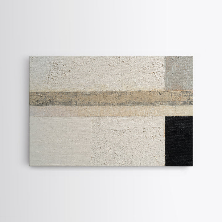 Cream on Cream Minimalist Forms Framed Canvas Print, Monochrome Art, Art Prints, Living Room Decor, Mono, Apartment Decor, MON-3x2-2
