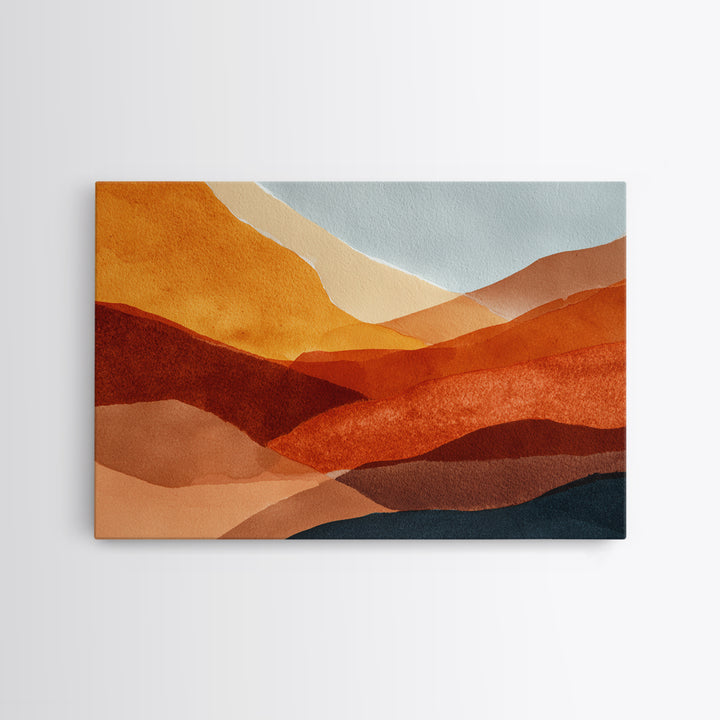 Burnt Orange Canyon Abstraction Framed Canvas Print, Monochrome Art, Textured Wall Art, Living Room Decor, Fine Art, Mono, MON-3x2-20
