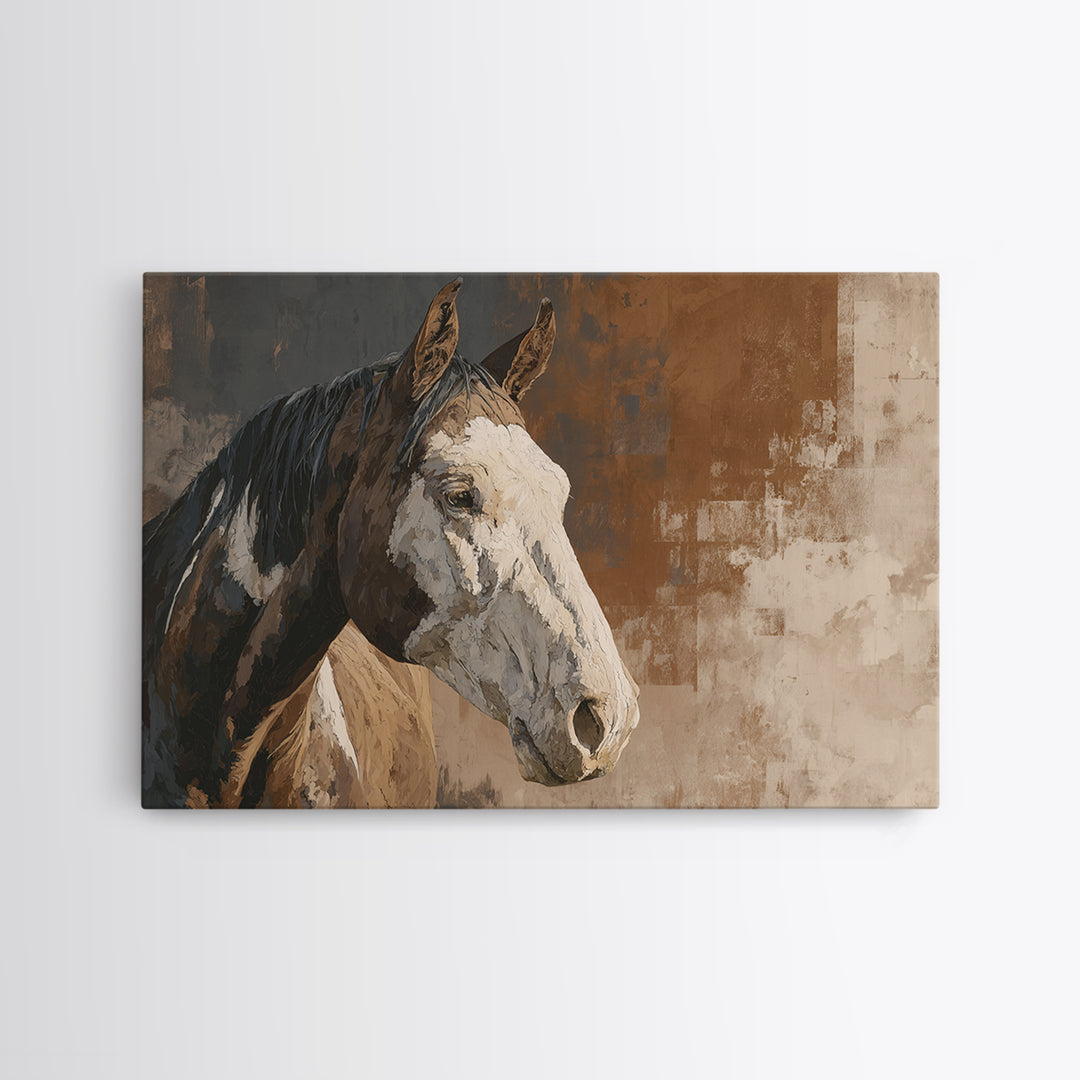 Sepia Horse Portrait Canvas Print, Monochrome Art, Apartment Decor, Living Room Decor, Fine Art, Mono, Moody Wall Art, MON-3x2-30