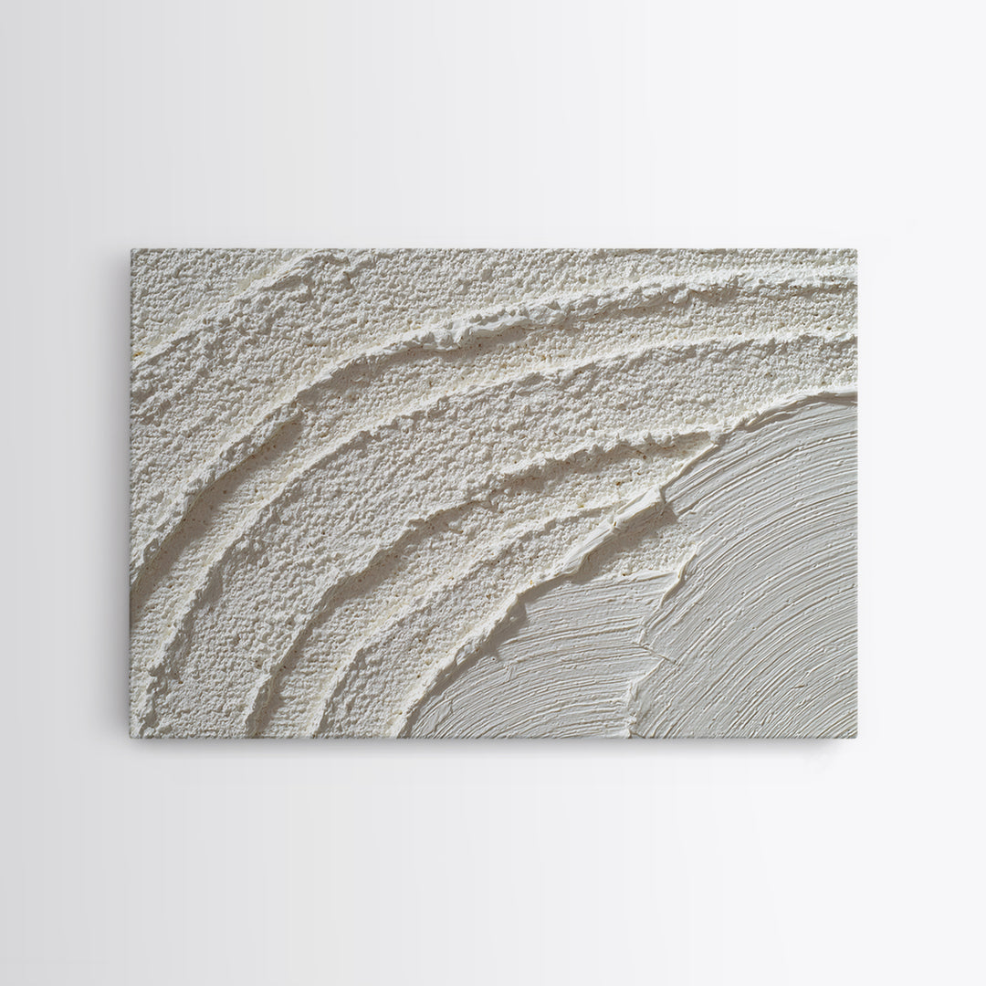 Ivory White Plaster Texture Composition Canvas Print, Monochrome Art, Boho Wall Art, Living Room Decor, Fine Art, Mono, MON-3x2-33
