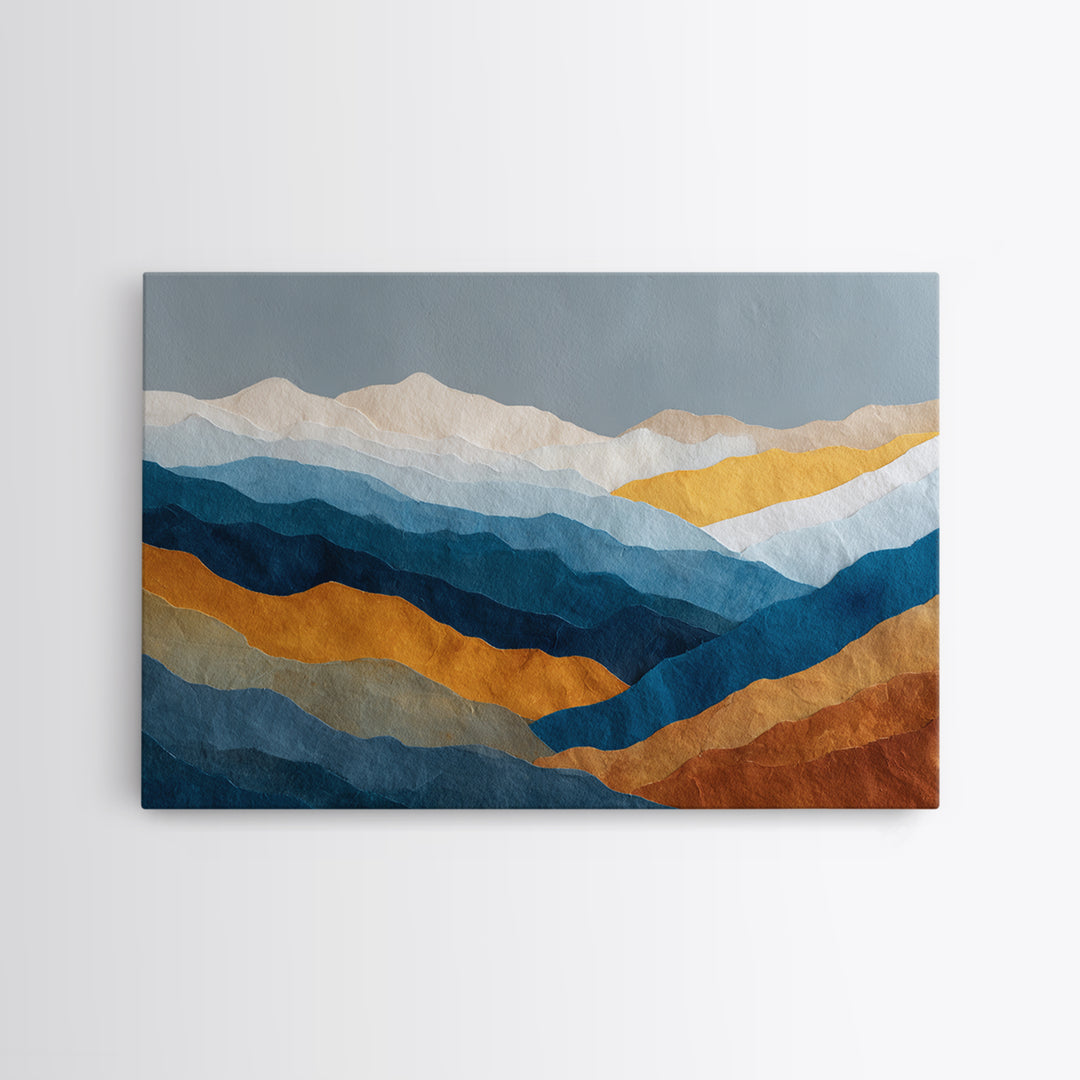 Blue Mountain Ridge Layers Canvas Print, Monochrome Art, Art Print, Living Room Decor, Fine Art, Mono, Printable Art, MON-3x2-4