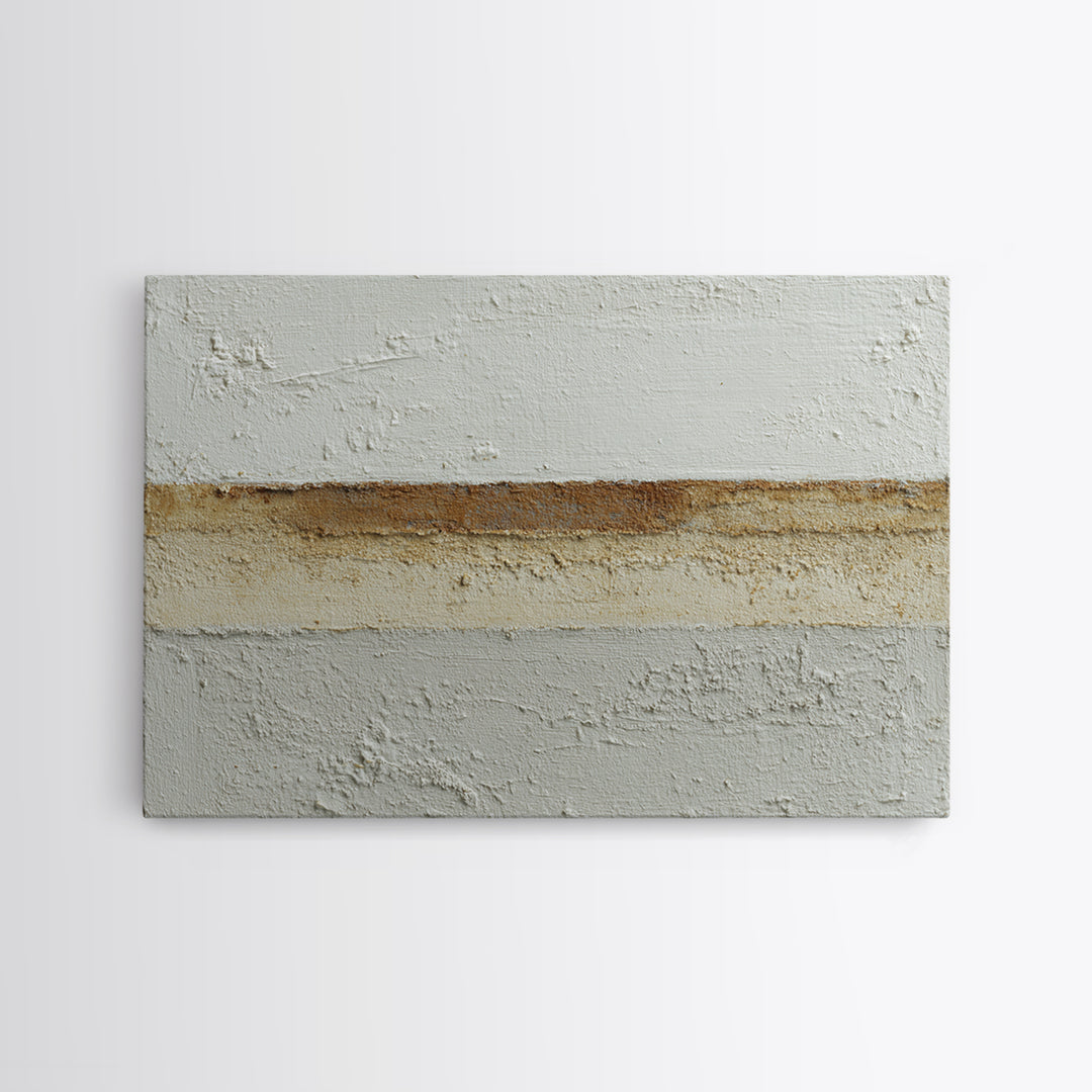 Cream on Cream Minimalist Forms Framed Canvas Print, Monochrome Art, Digital Print, Living Room Decor, Oil Painting, Mono, MON-3x2-50