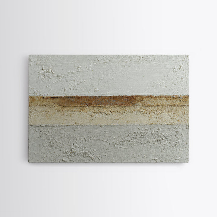 Cream on Cream Minimalist Forms Framed Canvas Print, Monochrome Art, Digital Print, Living Room Decor, Oil Painting, Mono, MON-3x2-50