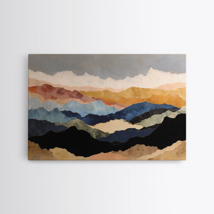 Blue Mountain Ridge Layers Canvas Print, Monochrome Art, Apartment Decor, Living Room Decor, Fine Art, Mono, Moody Wall Art, MON-3x2-52