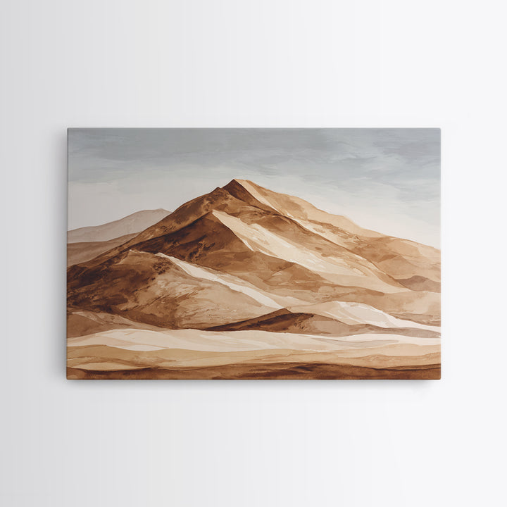 Warm Brown Desert Landscape Canvas Print, Monochrome Art, Dopamine Decor, Living Room Decor, Fine Art, Mono, Modern Decor, MON-3x2-61