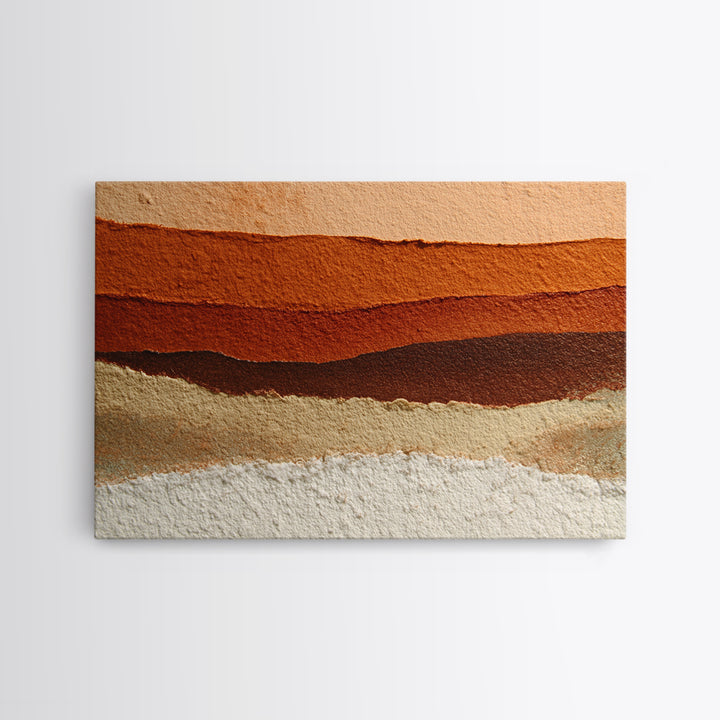 Burnt Orange Canyon Abstraction Canvas Print, Monochrome Art, Wall Decor, Living Room Decor, Oil Painting, Mono, Wall Art, MON-3x2-68