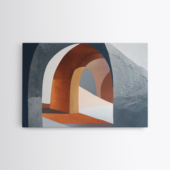 Gray Architectural Arch and Shadow Study Framed Canvas Print, Monochrome Art, Living Room Decor, Fine Art, Mono, Gallery Decor, MON-3x2-86