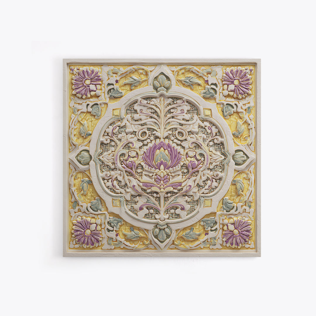 Patterned Door Hardware and Carved Wood Detail Canvas Print, Moroccan Art, Statement Artwork, Living Room Decor, Marrakesh, MOR-1x1-67