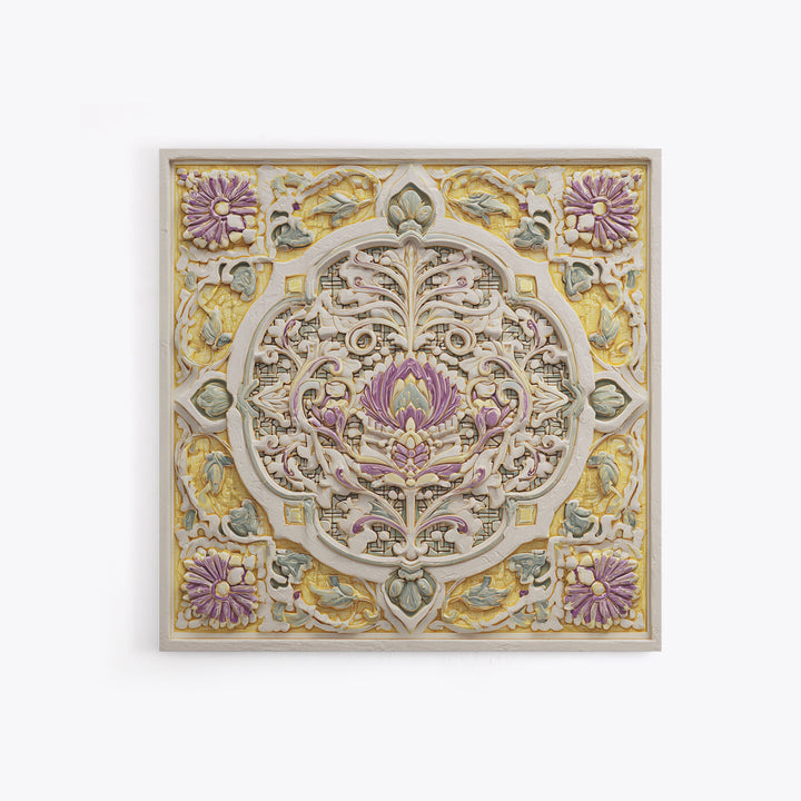 Patterned Door Hardware and Carved Wood Detail Canvas Print, Moroccan Art, Statement Artwork, Living Room Decor, Marrakesh, MOR-1x1-67