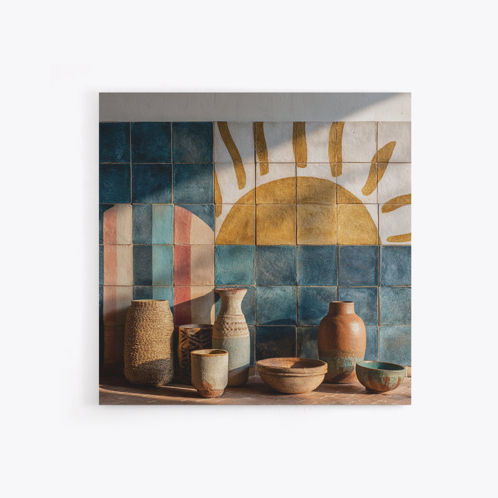 Gold Geometric Sunburst Framed Canvas Print, Moroccan Art, Moroccan Decor, Living Room Decor, Fine Art, Marrakesh, MOR-1x1-72