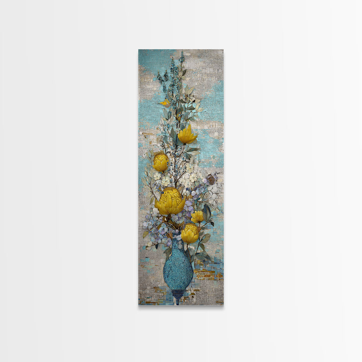 Turquoise Tile Fish Scale Pattern Canvas Print, Moroccan Art, Map Wall Art, Living Room Decor, Marrakesh, Luxury Decor, MOR-1x3-33