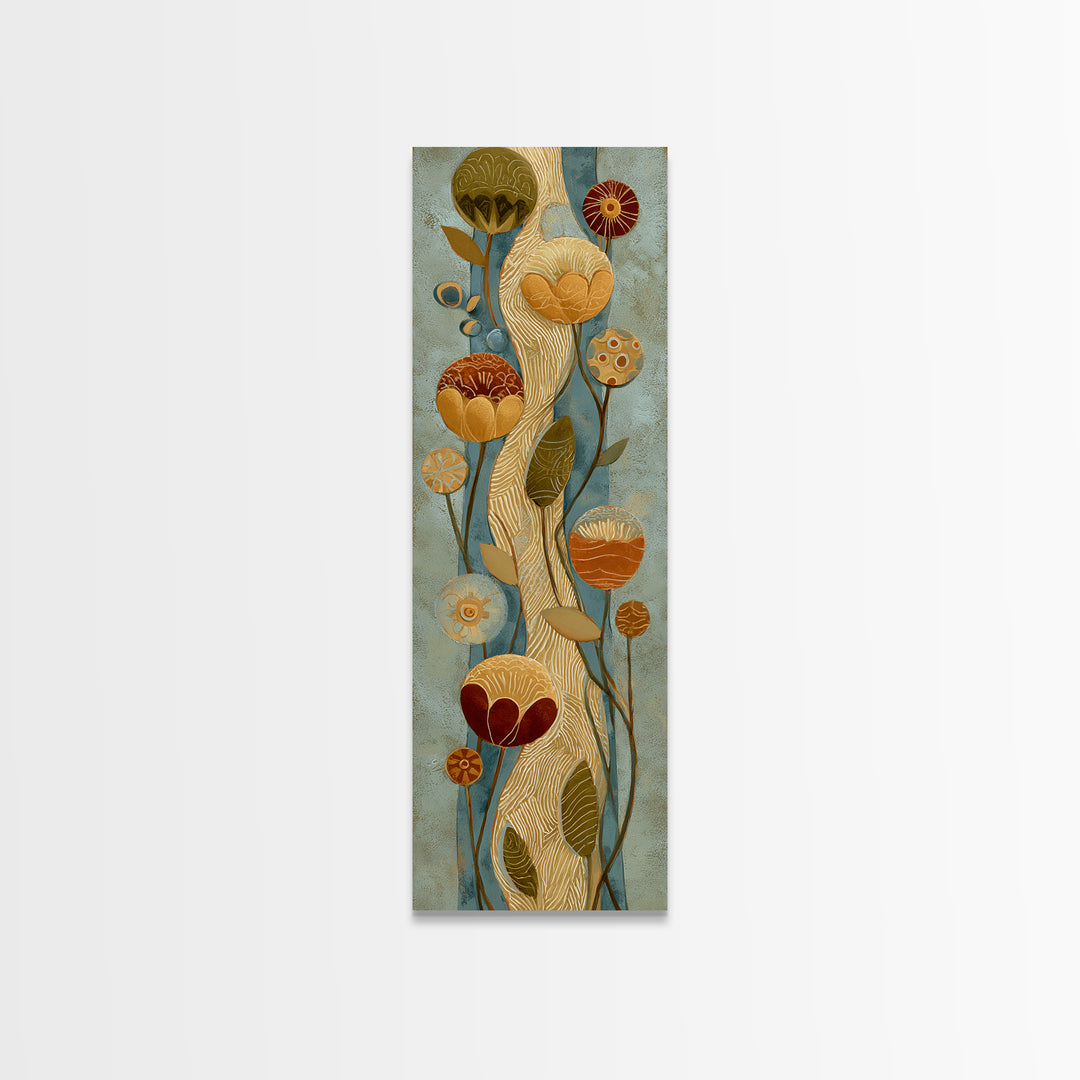 Henna Floral Ornament Pattern Canvas Print, Moroccan Art, Moroccan, Living Room Decor, Oil Painting, Marrakesh, Travel Wall Art, MOR-1x3-44
