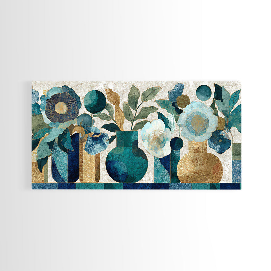 Henna Floral Ornament Pattern Canvas Print, Moroccan Art, Luxury Decor, Living Room Decor, Oil Painting, Marrakesh, Printable, MOR-2x1-4