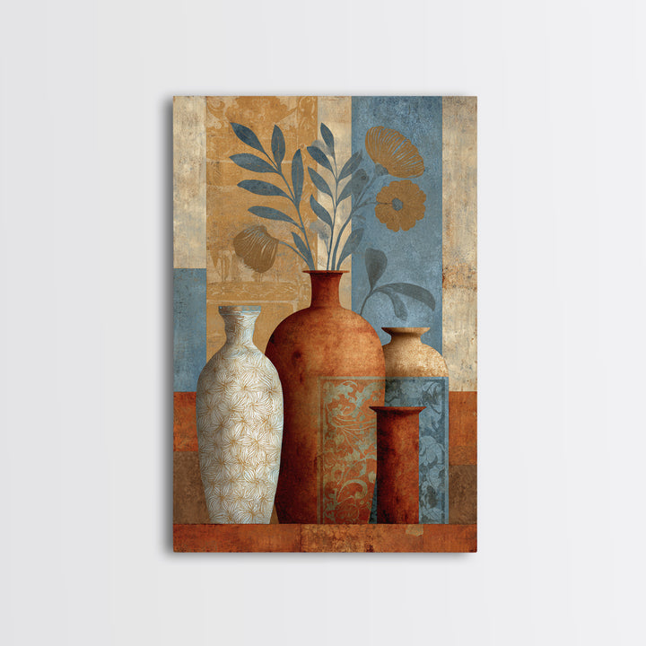 Henna Floral Ornament Pattern Framed Canvas Print, Moroccan Art, Neutral Wall Art, Living Room Decor, Fine Art, Marrakesh, MOR-2x3-88
