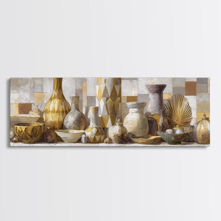 Gold Geometric Sunburst Framed Canvas Print, Moroccan Art, Textured Painting, Living Room Decor, Fine Art, Marrakesh, MOR-3x1-64