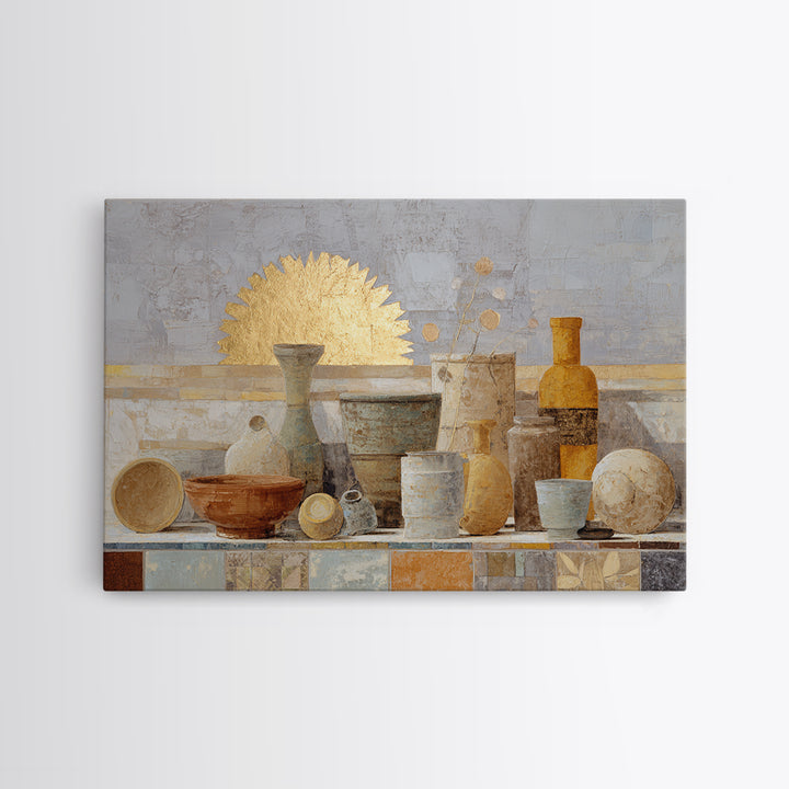Gold Geometric Sunburst Framed Canvas Print, Moroccan Art, Living Room Decor, Fine Art, Marrakesh, Travel Poster, Map Wall Art, MOR-3x2-100