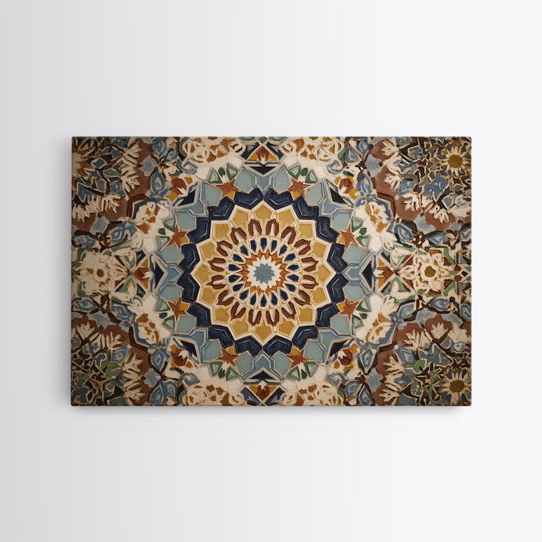 Islamic Geometric Rosette Canvas Print, Moroccan Art, Modern Decor, Living Room Decor, Abstract Art, Marrakesh, Wall Decor, MOR-3x2-16