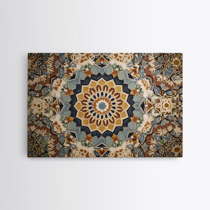 Islamic Geometric Rosette Canvas Print, Moroccan Art, Modern Decor, Living Room Decor, Abstract Art, Marrakesh, Wall Decor, MOR-3x2-16
