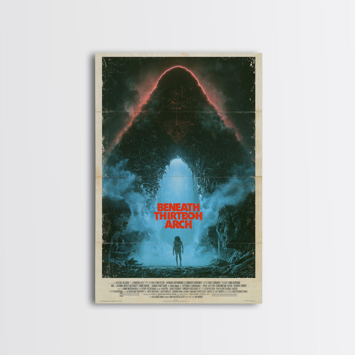Beneath The Thirteenth Arch, English Language Horror Movie Poster, 1980s Vhs Nightmare Cover Inspired Art, Gothic Cinema Wall Art