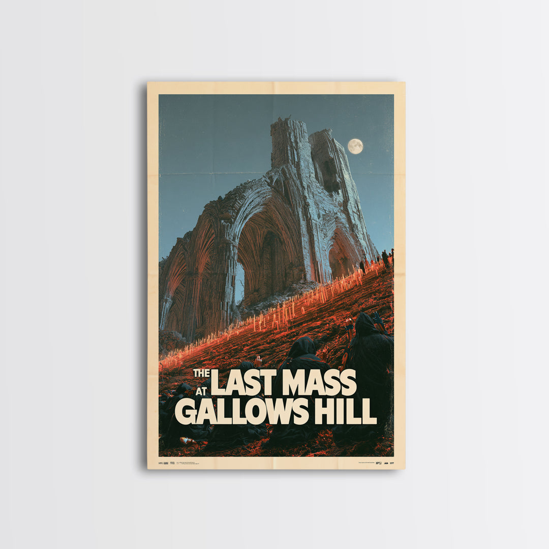 The Last Mass At Gallows Hill, English Language Horror Movie Poster, Giallo Horror Art, Classic Monster Poster, Framed Canvas Print