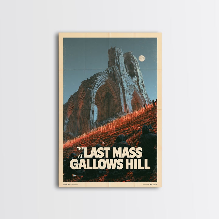 The Last Mass At Gallows Hill, English Language Horror Movie Poster, Giallo Horror Art, Classic Monster Poster, Framed Canvas Print