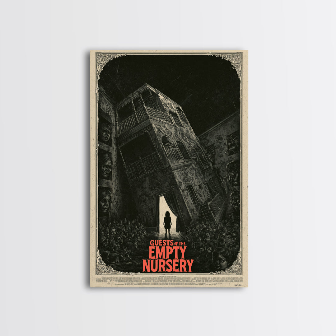 Guests Of The Empty Nursery, English Language Horror Movie Poster, Giallo Horror Art, Cult Horror Poster, Framed Canvas Print